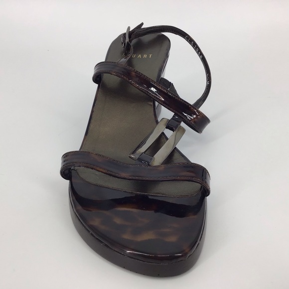 Stuart Weitzman Tortoise Shell Wedge Sandals, 6.5 - Picture 8 of 16